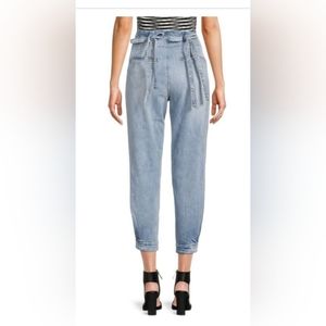 SOMETHING NAVY Relaxed Denim Jeans High Rise Tapered Blue Size 0